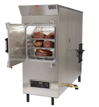 MLR-850 gas smoker, left side, doors open