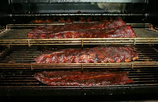 Ribs in a smoker