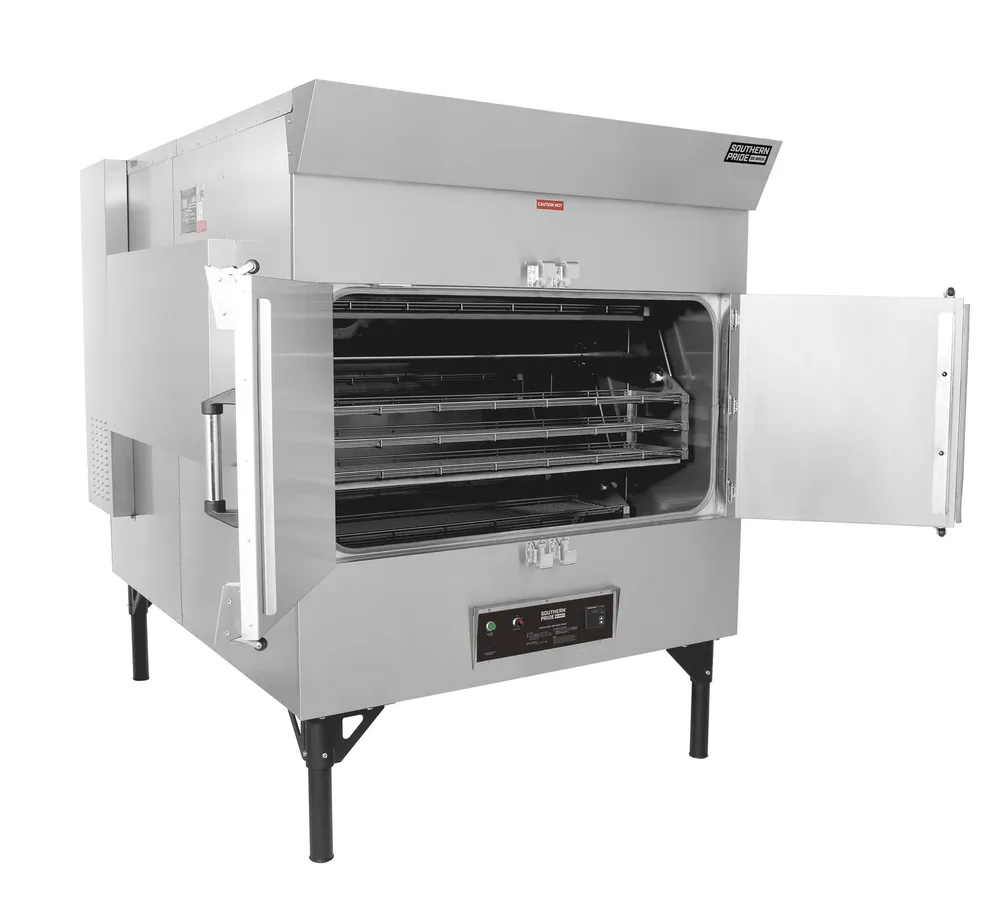 SP-700 gas smoker, right side, doors open