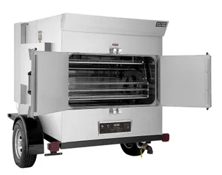 SP-700 mobile smoker, right side, doors open