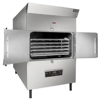 SPK-1400 gas smoker, right side, doors open