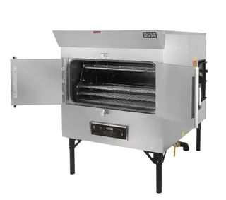 SPK-500 gas smoker, left side, doors open