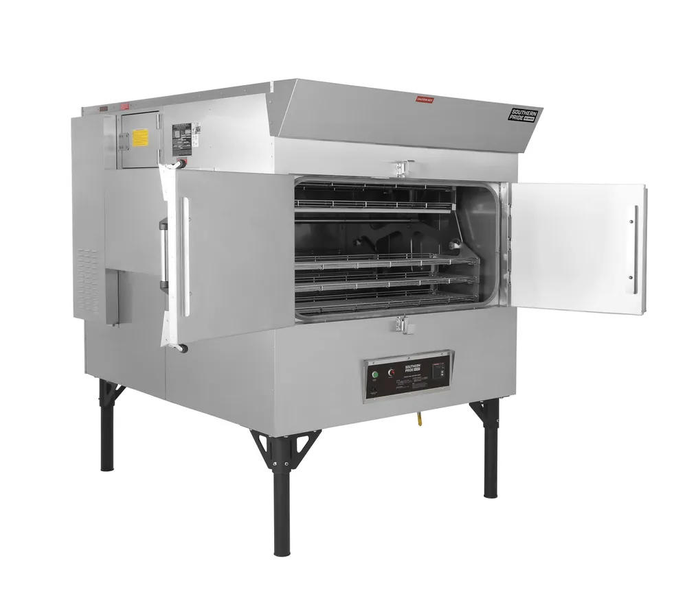 SPK-500 gas smoker, right side, doors open