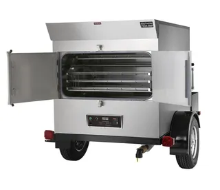 SPK-500 mobile smoker, left side, doors open